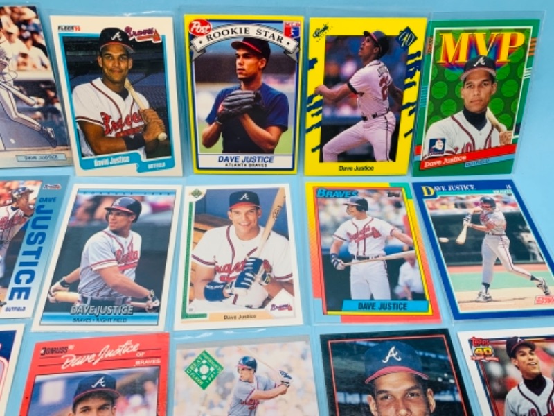 Photo 4 of 277937…18 Dave justice trading cards in plastic sleeves 