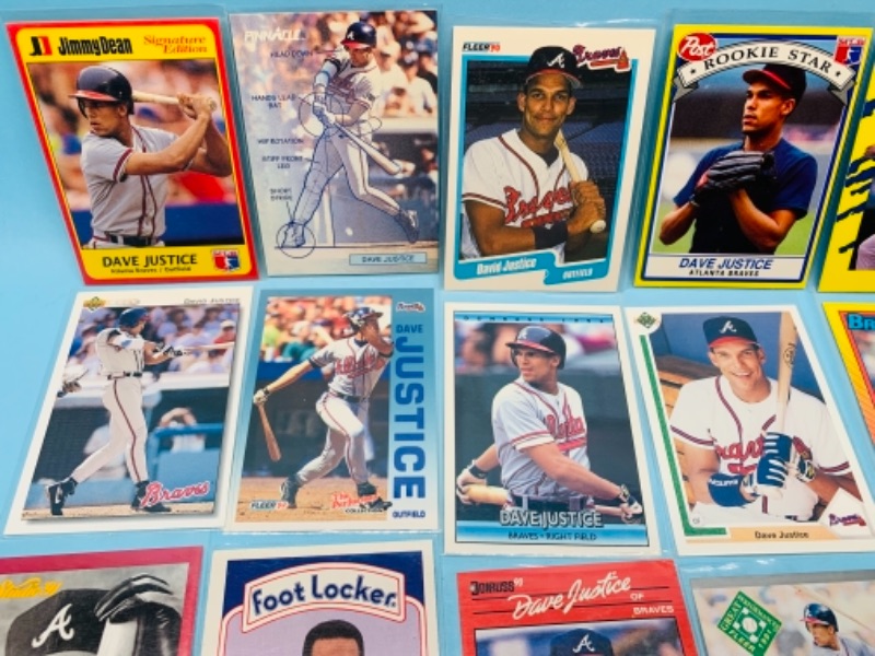 Photo 5 of 277937…18 Dave justice trading cards in plastic sleeves 