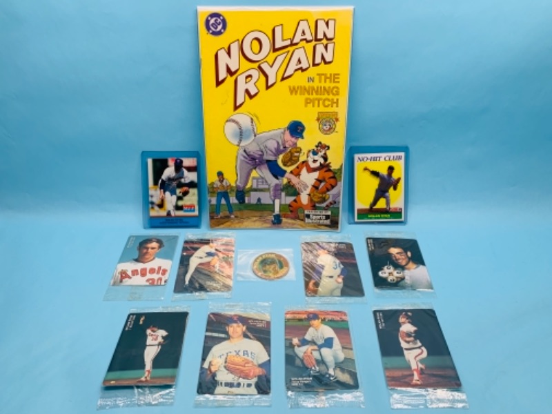 Photo 1 of 277940…Nolan Ryan comic, trading cards, and sealed mother’s cookies cards 