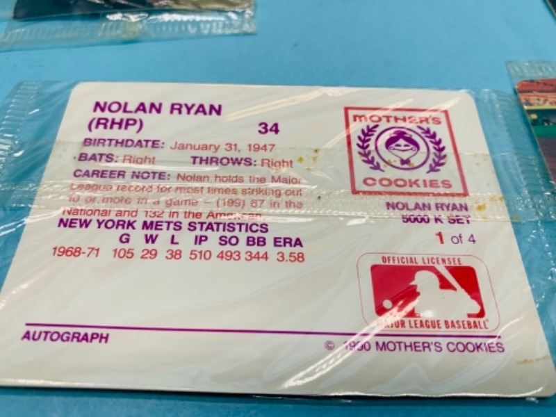 Photo 3 of 277940…Nolan Ryan comic, trading cards, and sealed mother’s cookies cards 