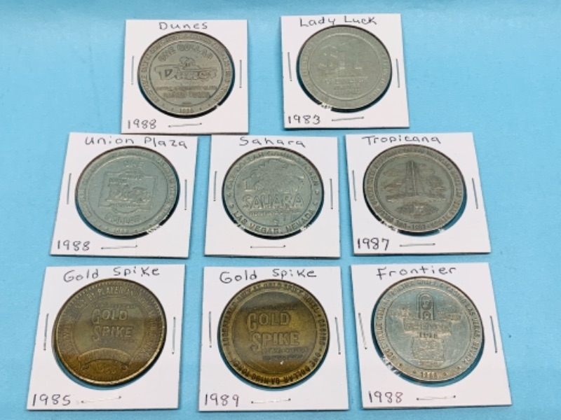 Photo 1 of 277942…8 vintage circulated casino gaming tokens 