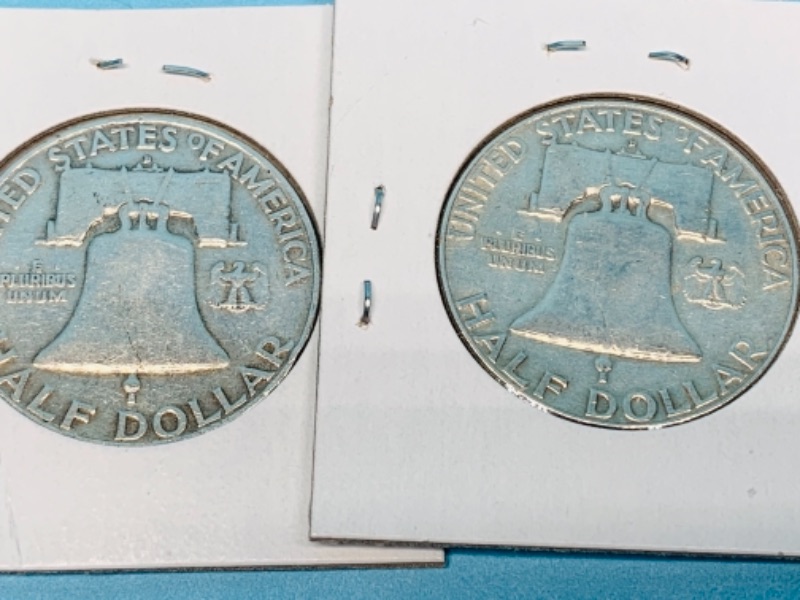 Photo 3 of 277943…2 circulated 90% silver Franklin half dollar coins 
