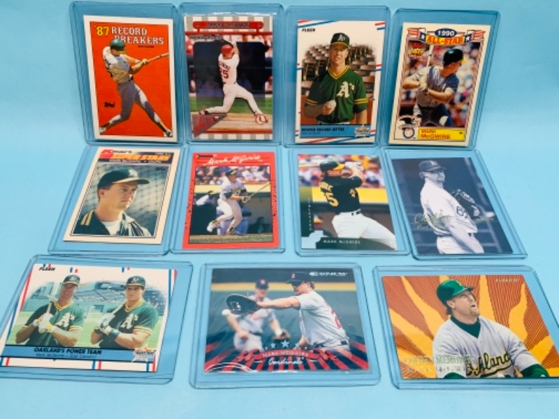 Photo 1 of 277949…11 mark McGuire trading cards in hard plastic sleeves 
