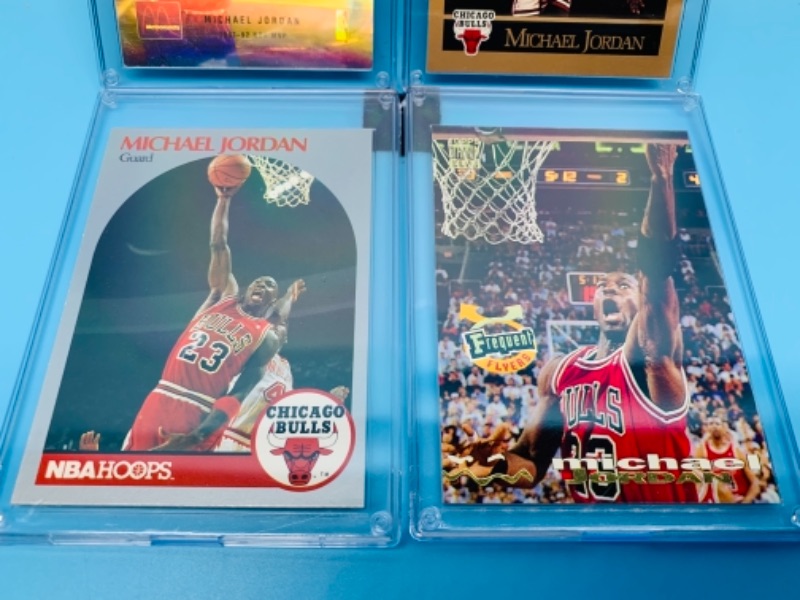 Photo 4 of 277953…4 Michael Jordan trading cards in hard plastic cases 