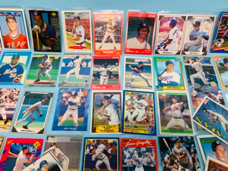 Photo 5 of 277957…75 mixed baseball trading cards in plastic sleeves 