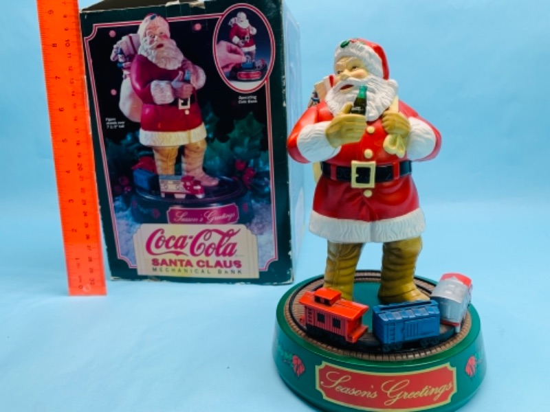 Photo 1 of 277965…vintage Coca cola Santa Claus die cast mechanical bank with original box 