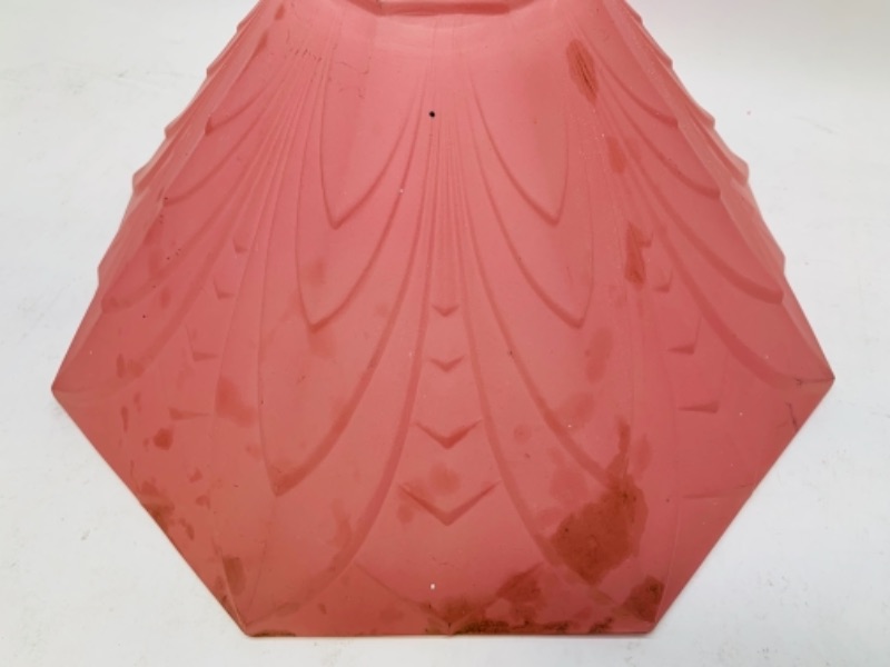 Photo 1 of 278012…vintage Art Deco glass lamp shade- has some stains 