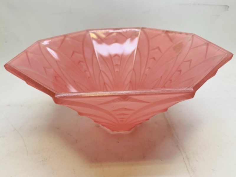 Photo 3 of 278012…vintage Art Deco glass lamp shade- has some stains 