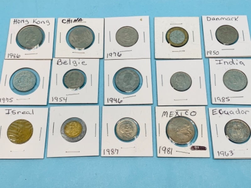 Photo 1 of 278021…15 circulated foreign coins 