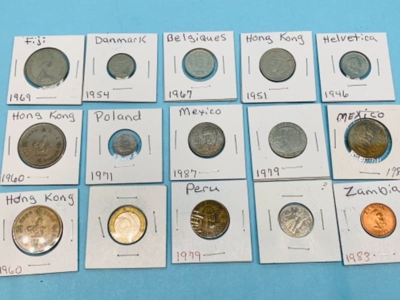 Photo 1 of 278022…15 circulated foreign coins 