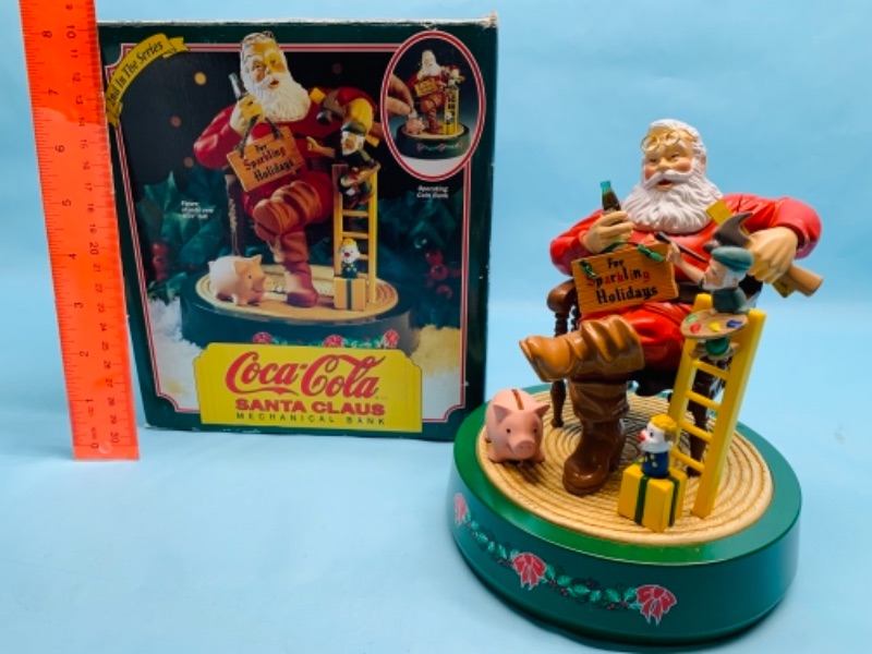 Photo 1 of 278023…vintage Coca Cola Santa Claus die cast mechanical bank in original box 