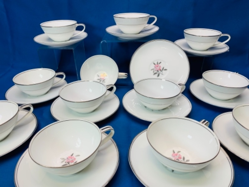 Photo 3 of 278041…noritake Rosales 5790 Japan cups and saucers service for 12 