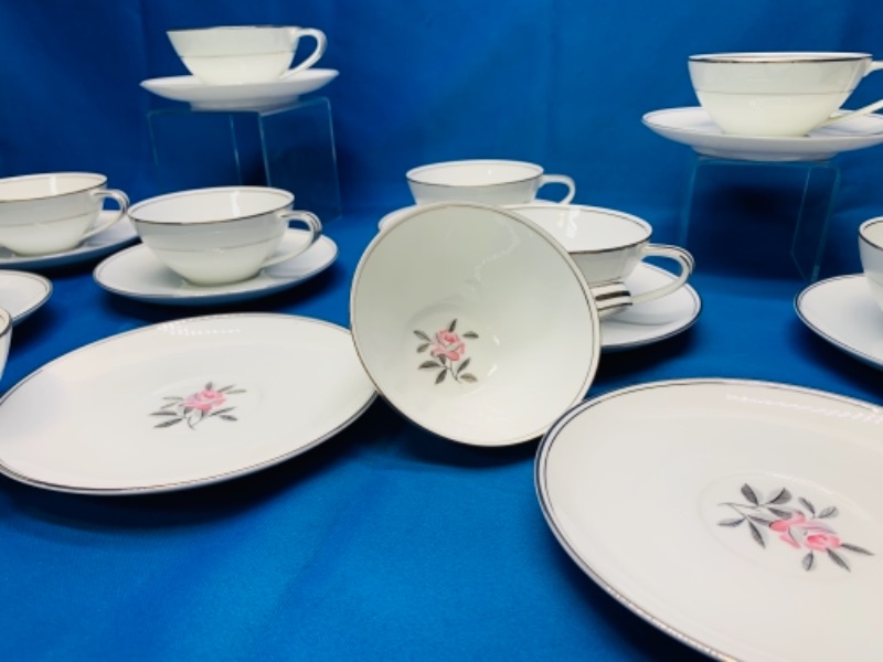Photo 2 of 278041…noritake Rosales 5790 Japan cups and saucers service for 12 