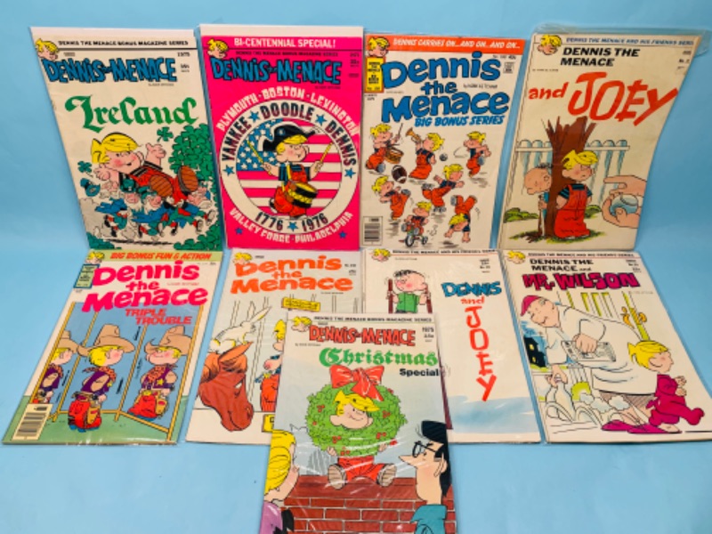Photo 1 of 278052…9 vintage Dennis the Menace comics in plastic sleeves $.25-.35 cents some show wear from age 