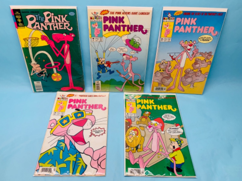 Photo 1 of 278053…5 vintage pink panther comics in plastic sleeves
