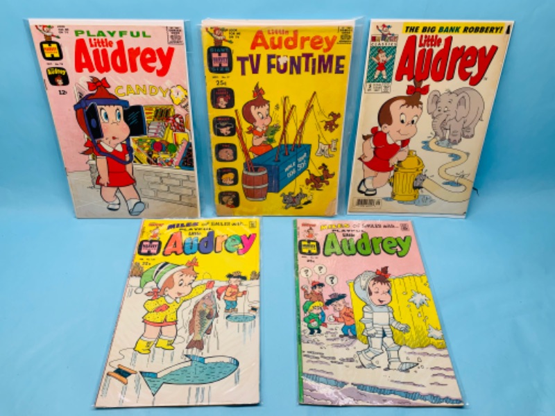 Photo 1 of 278055…5 vintage little Audrey comics in plastic sleeves $.12 - $1.25 cents some show wear from age 