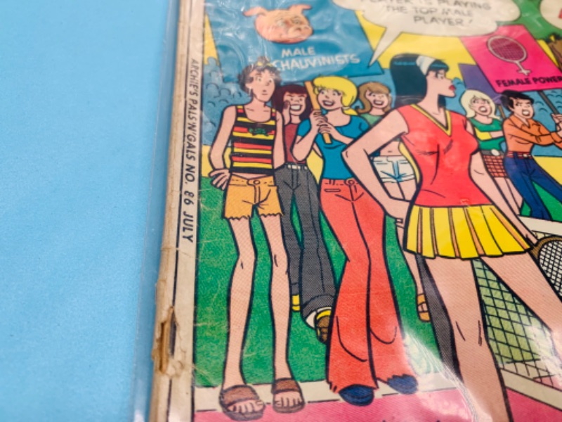 Photo 3 of 278056…7 vintage Archie comics in plastic sleeves- shows wear from age- tares and  bends