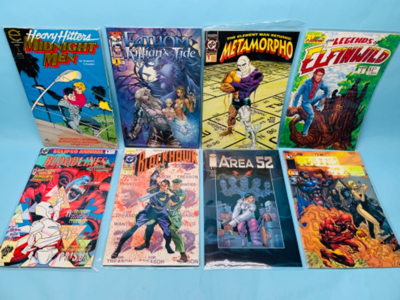 Photo 1 of 278069… 8 comics  all number ones in plastic sleeves