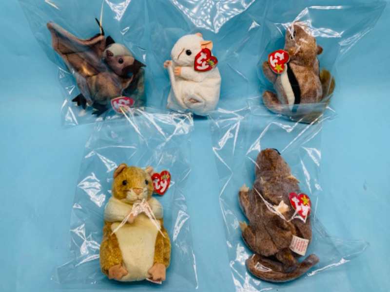 Photo 1 of 278076…5 ty beanie babies in plastic bags- rodents 