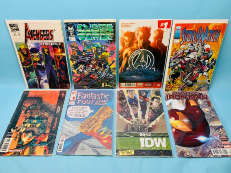 Photo 1 of 278092…8 comics all number ones in plastic sleeves