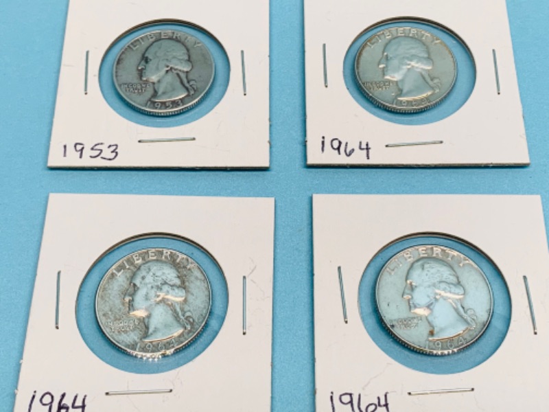 Photo 1 of 278103…four circulated 90% silver quarters 