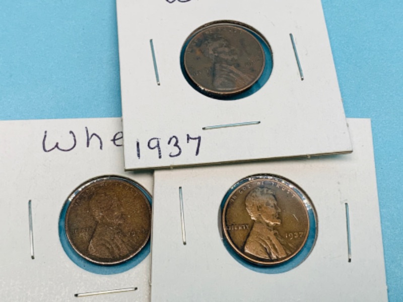 Photo 3 of 278105…circulated old wheat pennies and 2 Buffalo nickels 