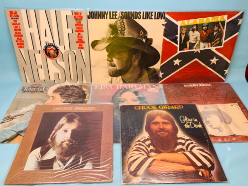 Photo 1 of 278107…8 country vinyl records in great condition for age in plastic sleeves 