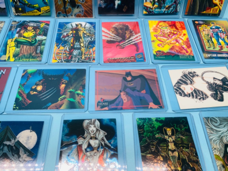 Photo 2 of 278134…25 older marvel, lady death, DC, and chromium comic trading cards in hard plastic sleeves 