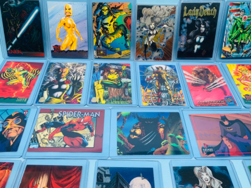 Photo 6 of 278134…25 older marvel, lady death, DC, and chromium comic trading cards in hard plastic sleeves 