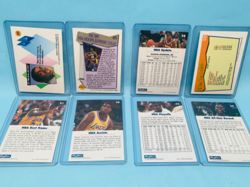 Photo 2 of 278136…8 magic Johnson trading cards in hard plastic sleeves 