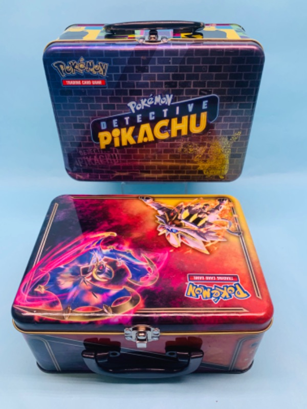 Photo 1 of 278137…two empty Pokémon  lunchbox / storage tins- empty 