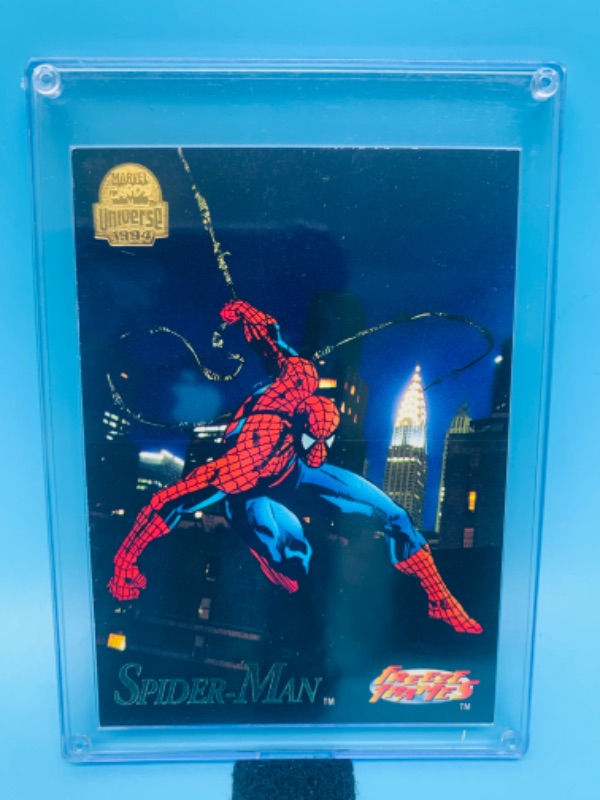 Photo 1 of 278145…1994 marvel Spider-Man freeze frames card 1 in hard plastic case 