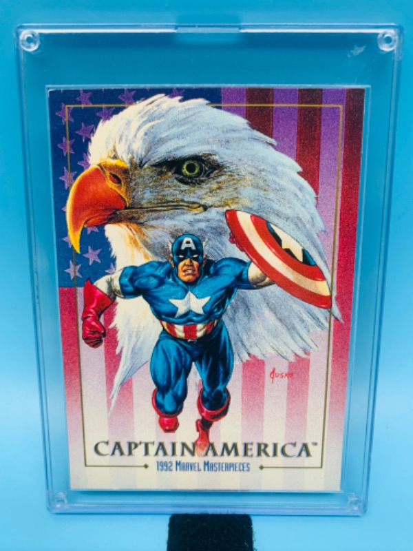 Photo 1 of 278147…1992 Marvel masterpieces captain America card 16 in hard plastic case