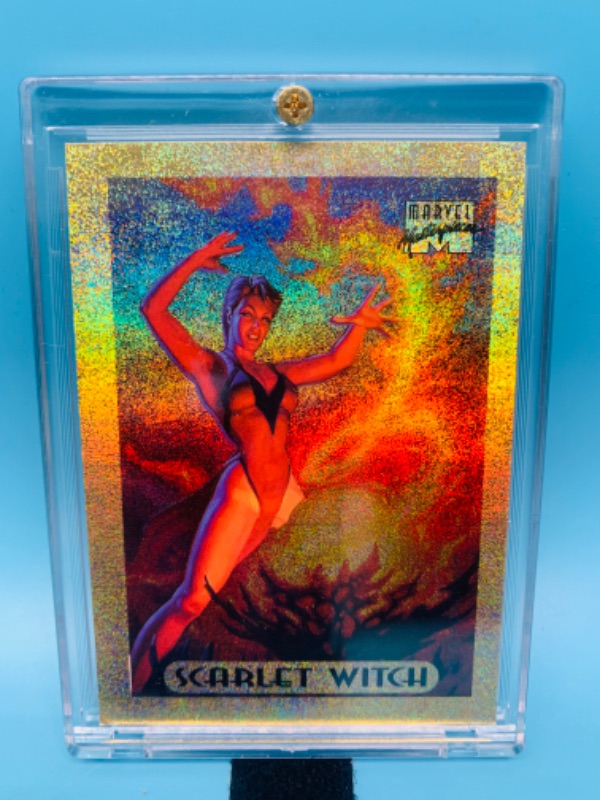 Photo 1 of 278149…1994 marvel scarlet witch gold holofoil card 7 in hard plastic case 