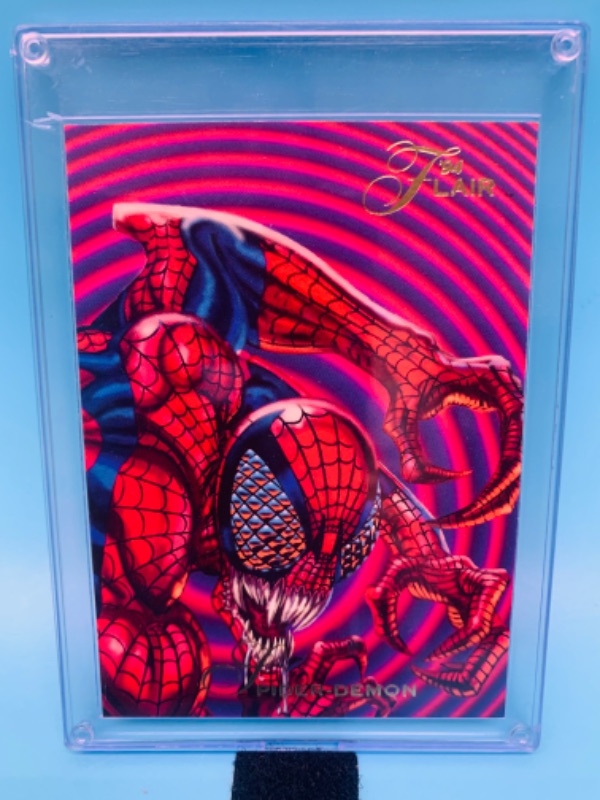 Photo 1 of 278153…flair 1994 spider-demon card in hard plastic case 