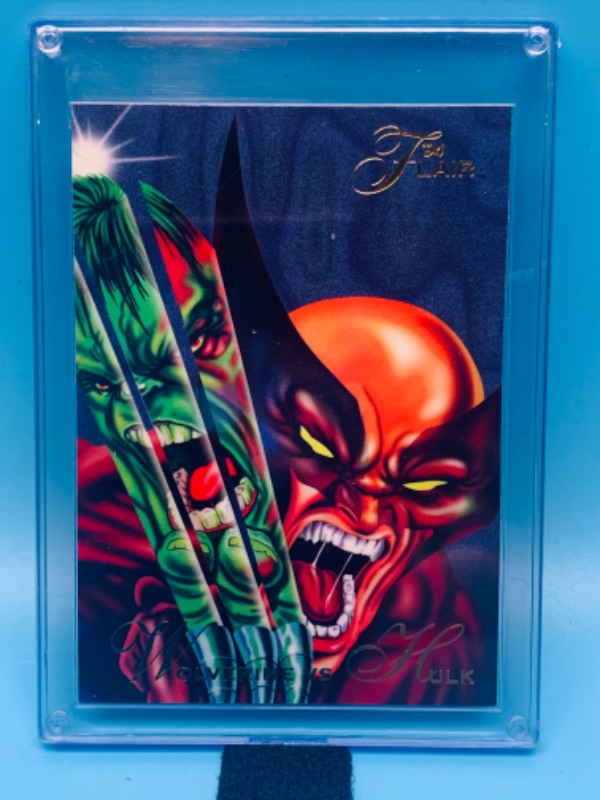 Photo 1 of 278155…1994 flair Wolverine vs.  hulk card 34 in  hard plastic case