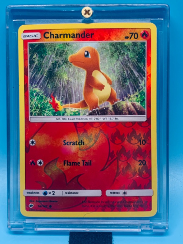 Photo 2 of 278163…Pokémon charmander reverse holo card 18/147 in hard plastic case 