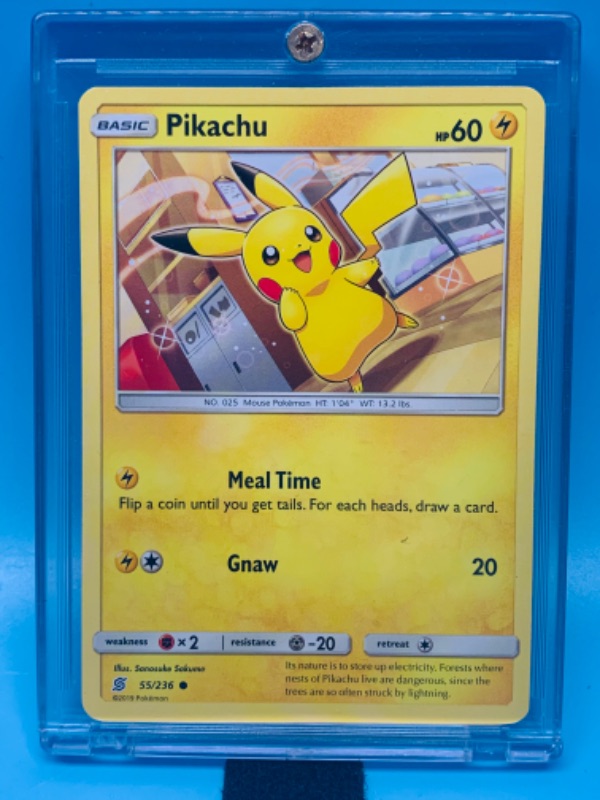 Photo 1 of 278164…Pokémon pikachu 55/236 basic card in hard plastic case 