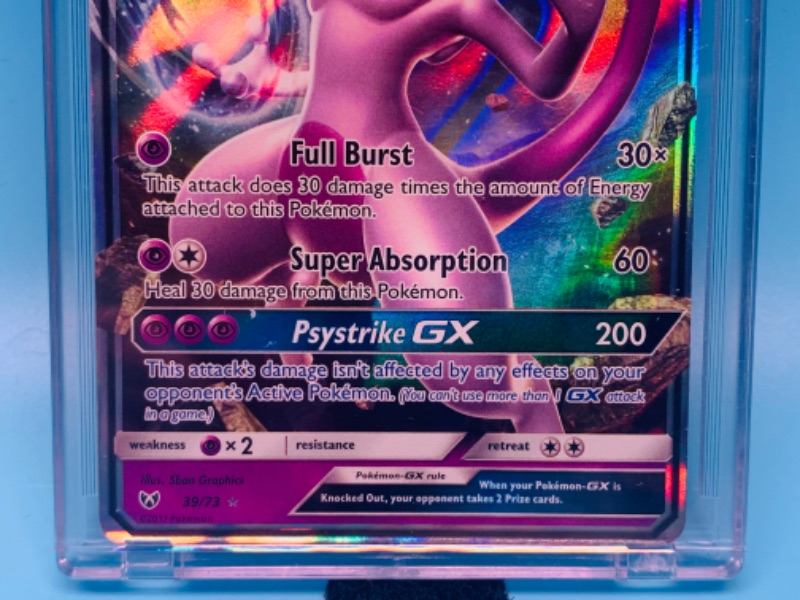 Photo 3 of 278170…Pokémon mewtwo GX holo card 39/73 in hard plastic case 