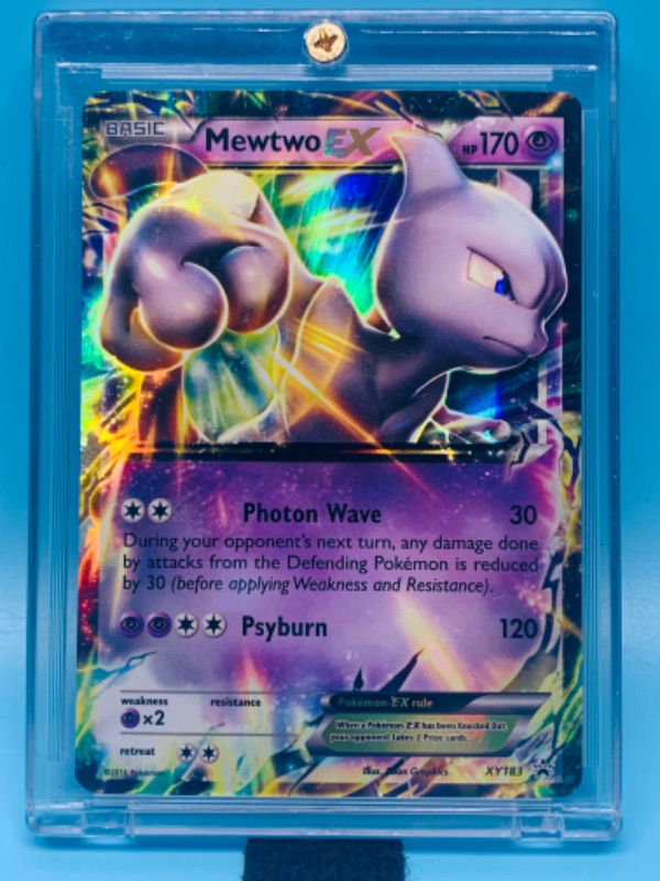 Photo 1 of 278173…Pokémon mewtwo EX holofoil card XY183 in hard plastic case 