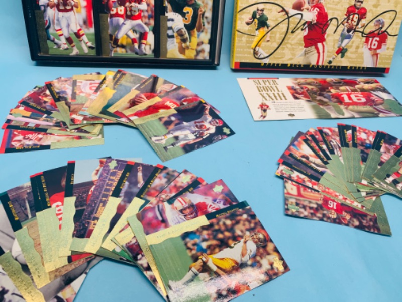 Photo 1 of 278183…upper deck official joe Montana career set trading cards in box 
