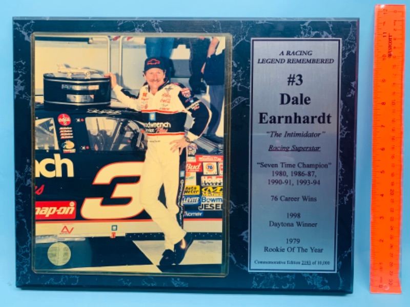Photo 1 of 278198… Dale Earnhardt #3 a racing legend remembered plaque 14 x 11 
