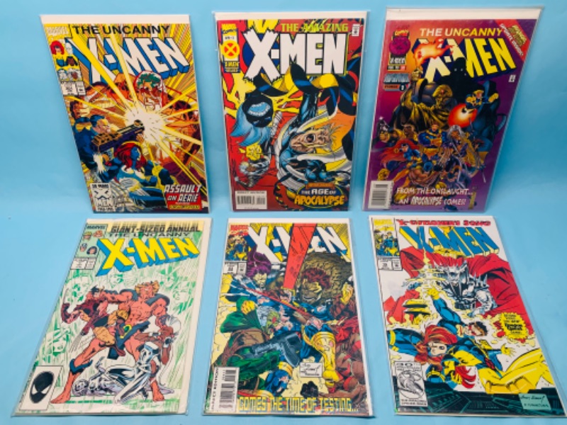 Photo 1 of 278208… six X-Men comics in plastic sleeves