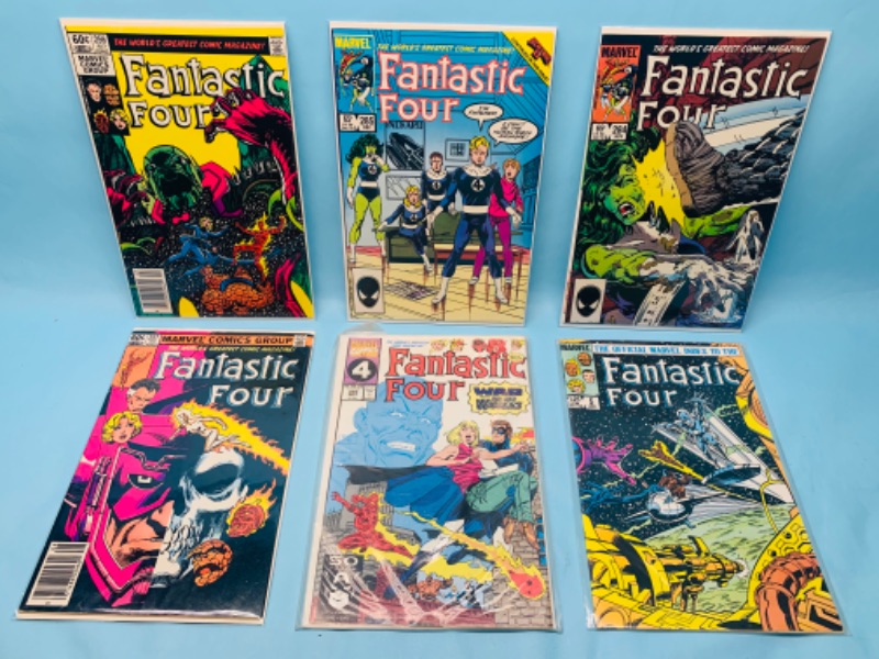 Photo 1 of 278210… six vintage fantastic four comics in plastic sleeves