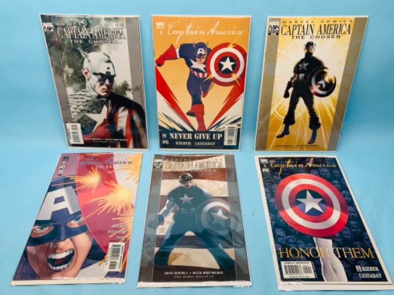 Photo 1 of 278211… six captain America comics in plastic sleeves