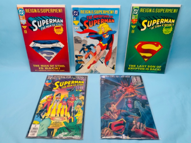 Photo 1 of 278218…5 Superman comics in plastic sleeves