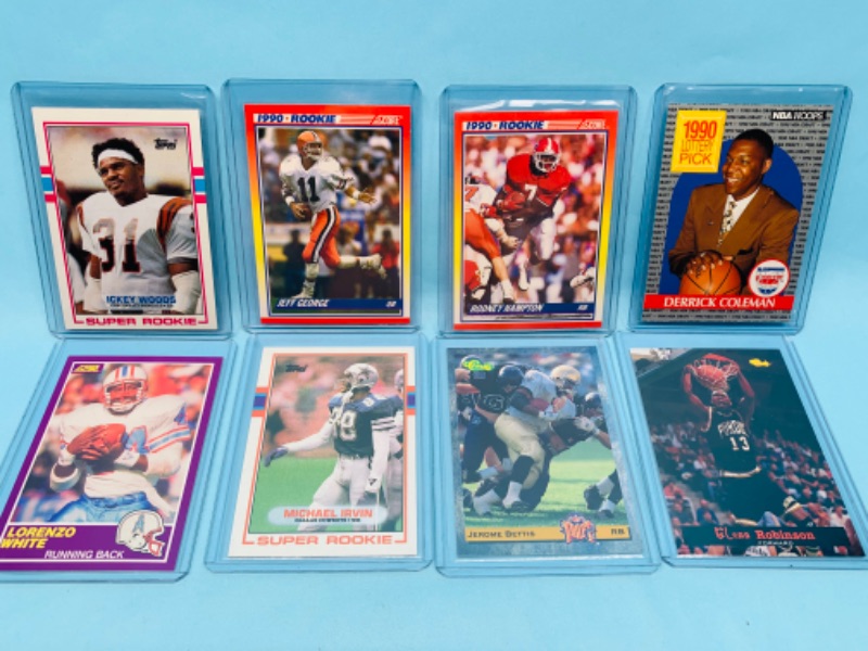 Photo 1 of 278252…8 rookie sports trading cards in hard plastic sleeves 