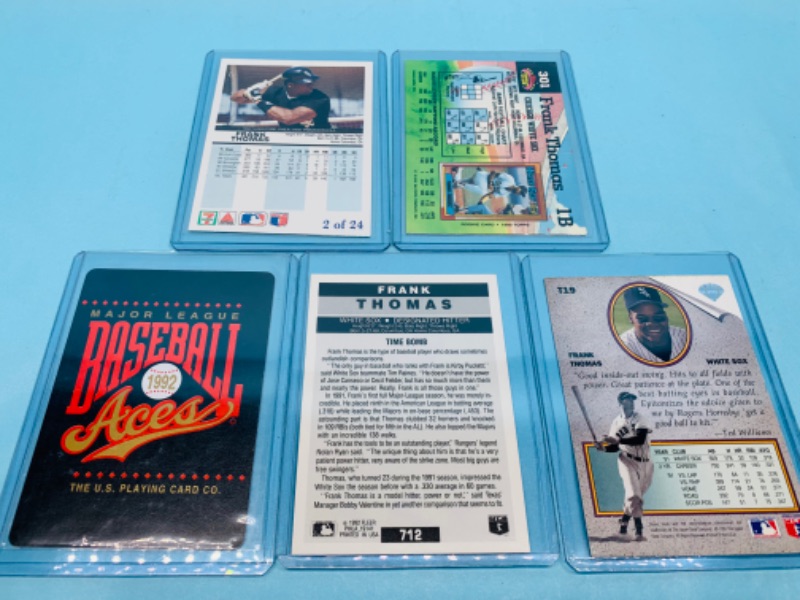 Photo 2 of 278259…5 Frank Thomas trading cards and plaque 