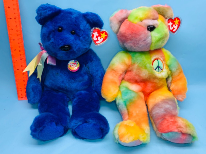 Photo 1 of 278283…two xxlarge 12” ty beanie babies bears 