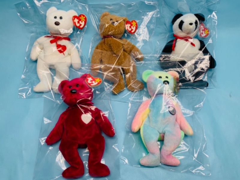 Photo 1 of 278286…5 ty beanie babies bears 